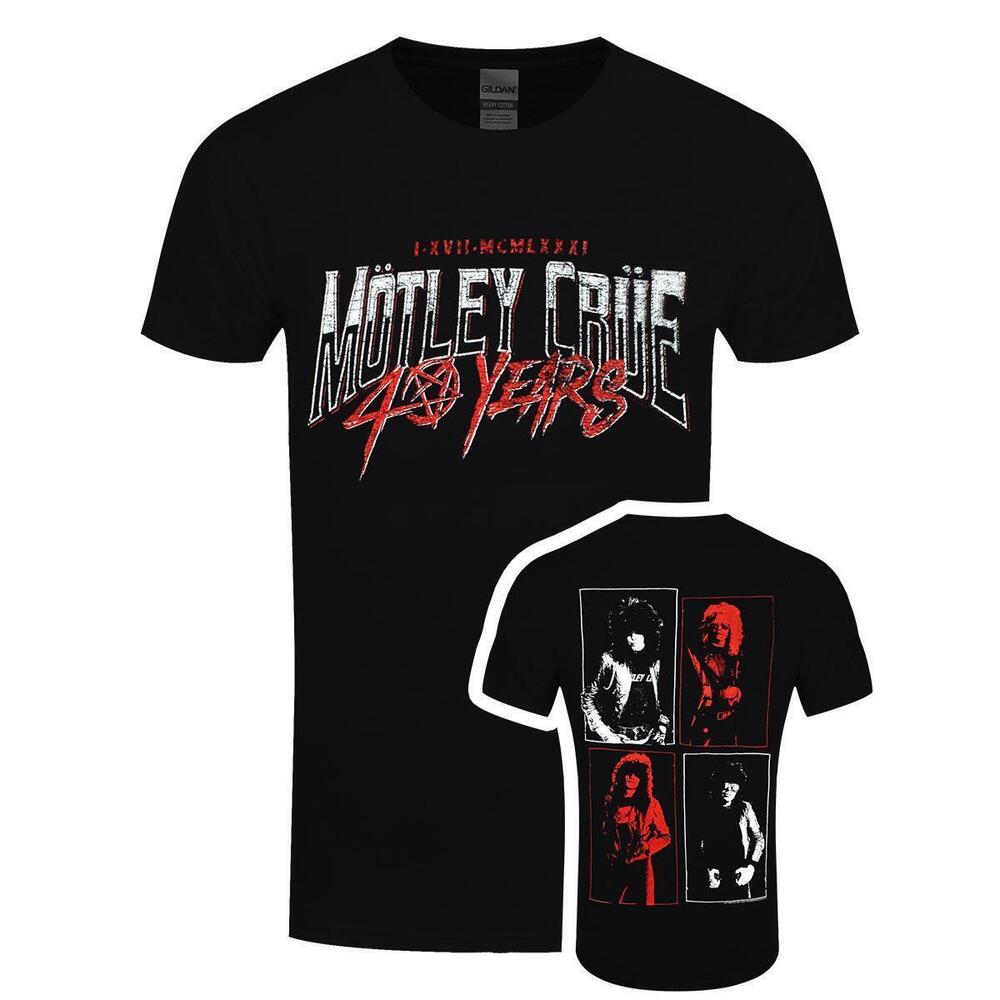 Motley Crue 40 Years Mens Black Tshirt 2 Sided